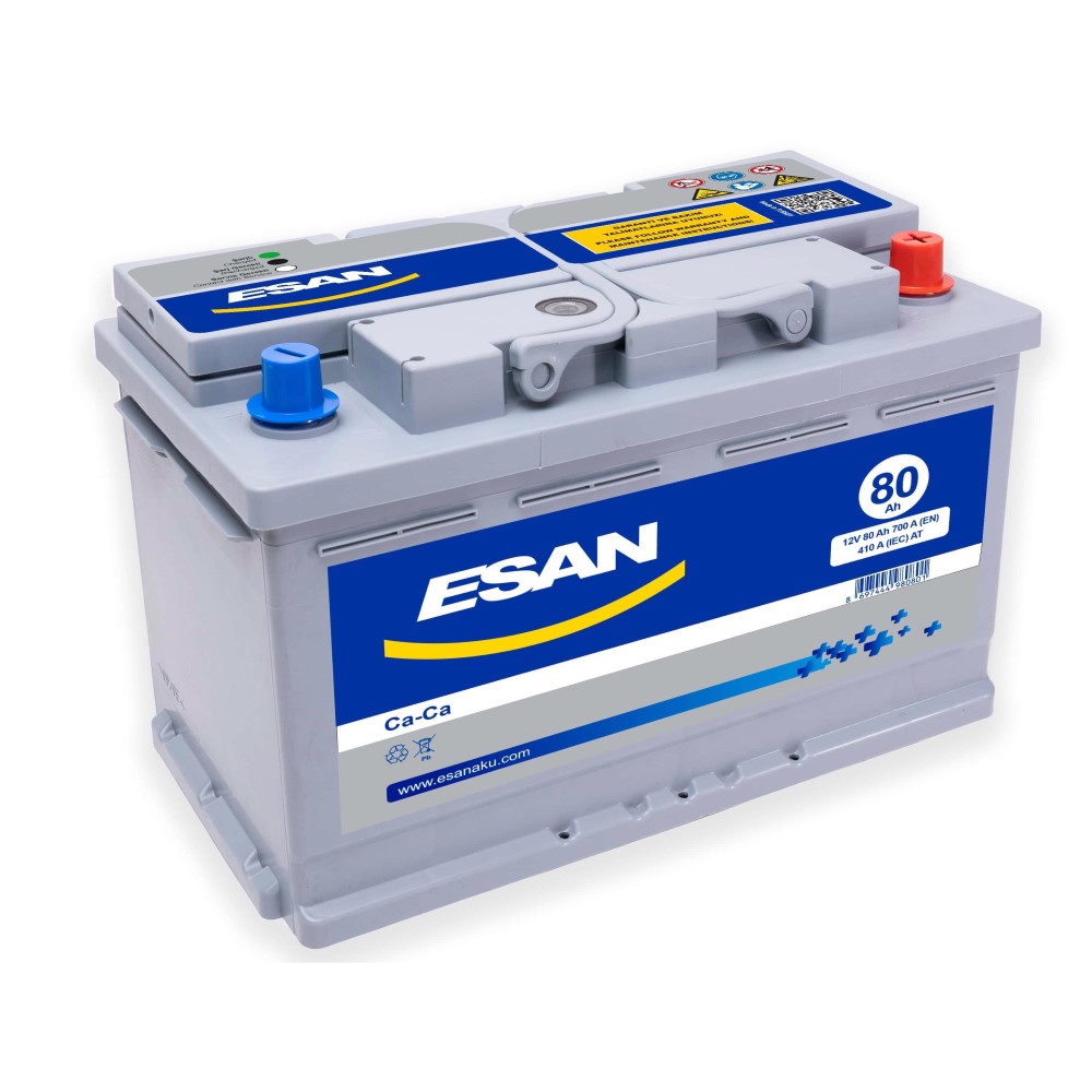 ESAN Batterie de démarrage 12V 80Ah 700A - Pneus 237